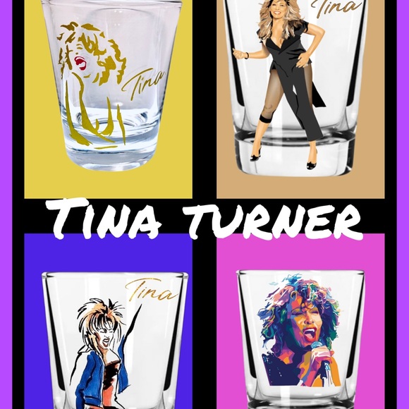 Tina Turner collectible shotglasses, Set of 4 - Picture 1 of 4